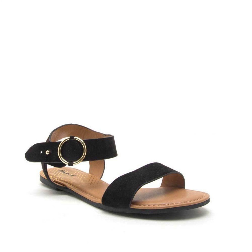 'Archer' Faux Suede Ankle Strap Flat Sanda…